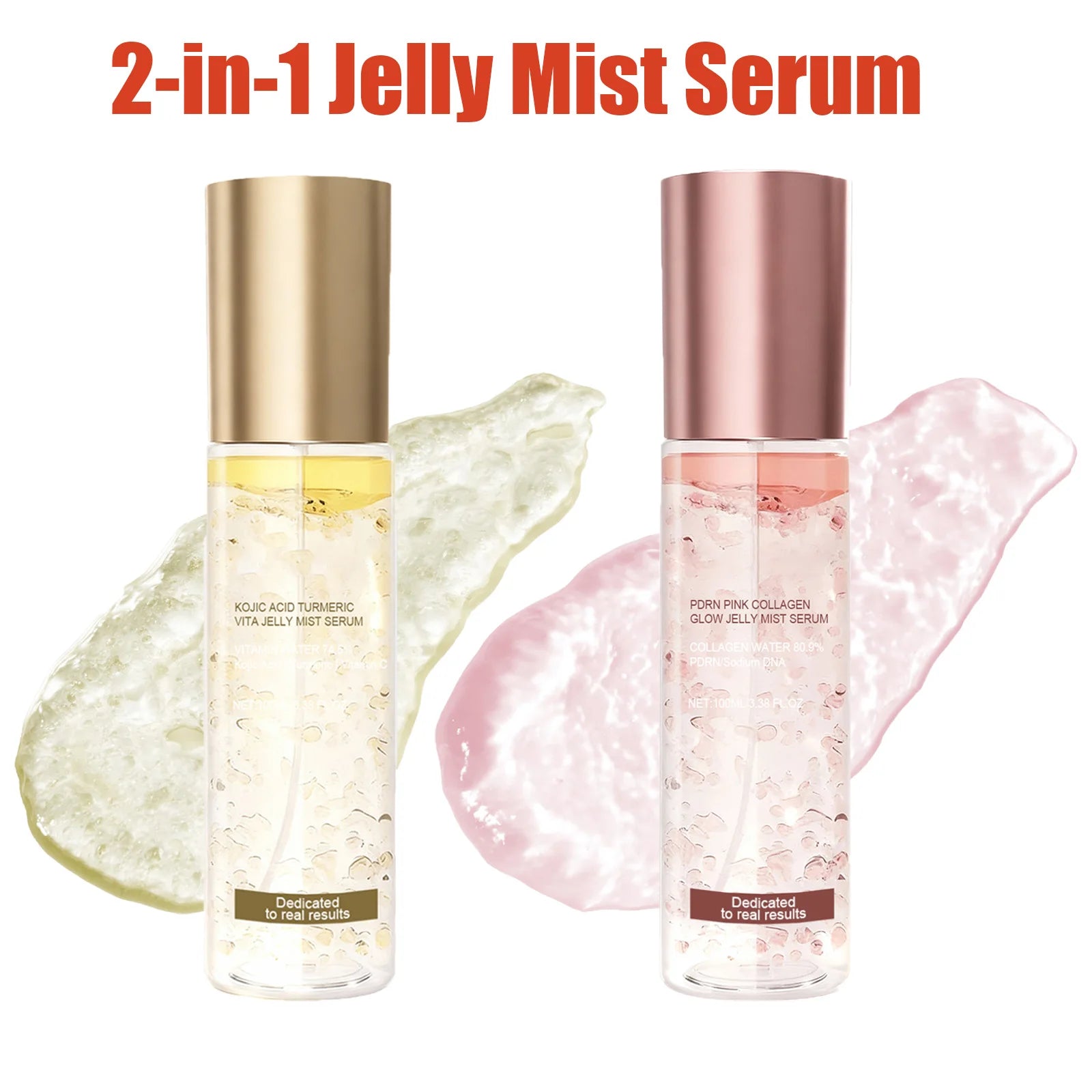 Jelly Mist Serum Brightening Firming Hydrating Face Spray Smoothing Facial Hyaluronic Acid Collagen Moisturizing Skincare Set Qme