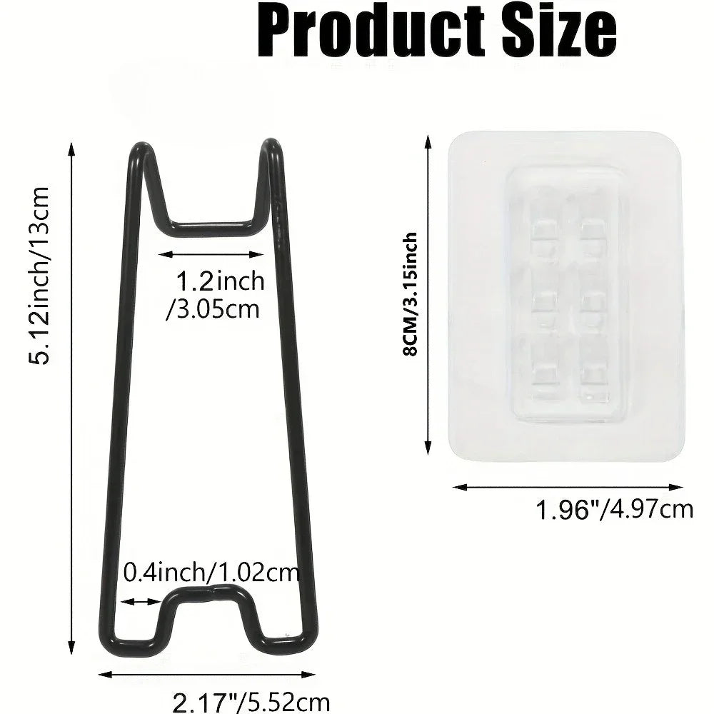 3pcs Stainless Steel Frame Bracket, Desktop Art Stand, With Self-adhesive, Suitable For Frame Art Stands Qme