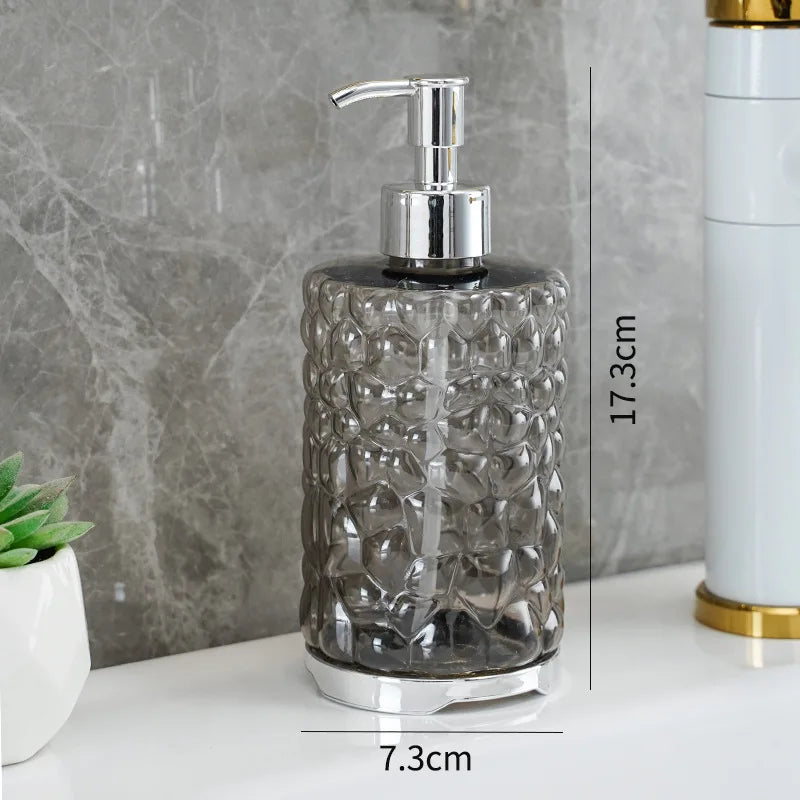 2-Piece Press-type Travel Dispenser Bottle,Foaming Bottle for Bathroom Shampoo Shower Gel Hand Soap,Toiletries Storage Container Qme TGreyCrocodileCircle 2PCS