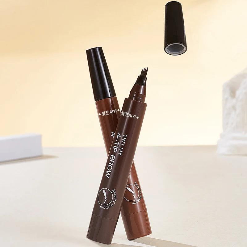Waterproof Eyebrow Pen Microblading Pencil 4 Split Head Natural Qme
