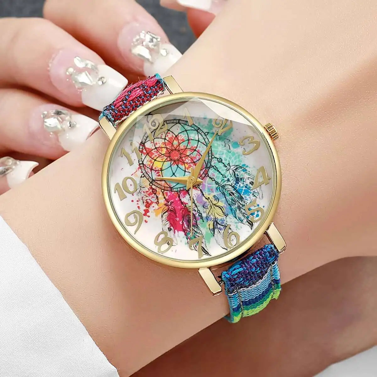 2PCS/Set Fashion Women Watches Ladies Casual Leather Band Arabic Dial Quartz Wrist Watches Female Clock（Without Box） Qme