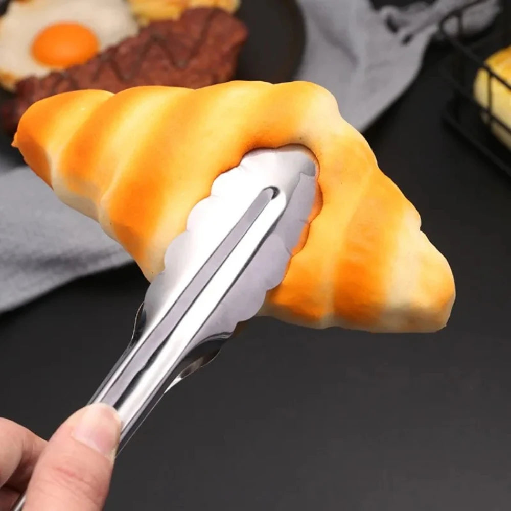 Stainless Steel Serving Food Tongs Practical Household Cookware for BBQ Grill Buffet Bread Salad and Kitchen Cooking Qme