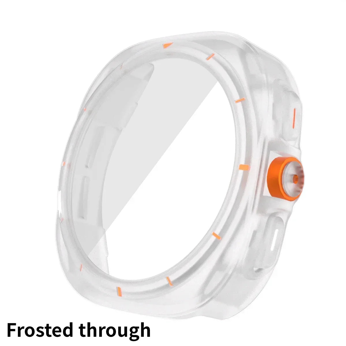 Change To Ultra Case for Samsung Galaxy Watch 7 6 44mm 40mm Upgrade To Galaxy Watch Ultra 47mm Tempered Glass Screen Protector Qme Transparent Galaxy Watch 7 44mm