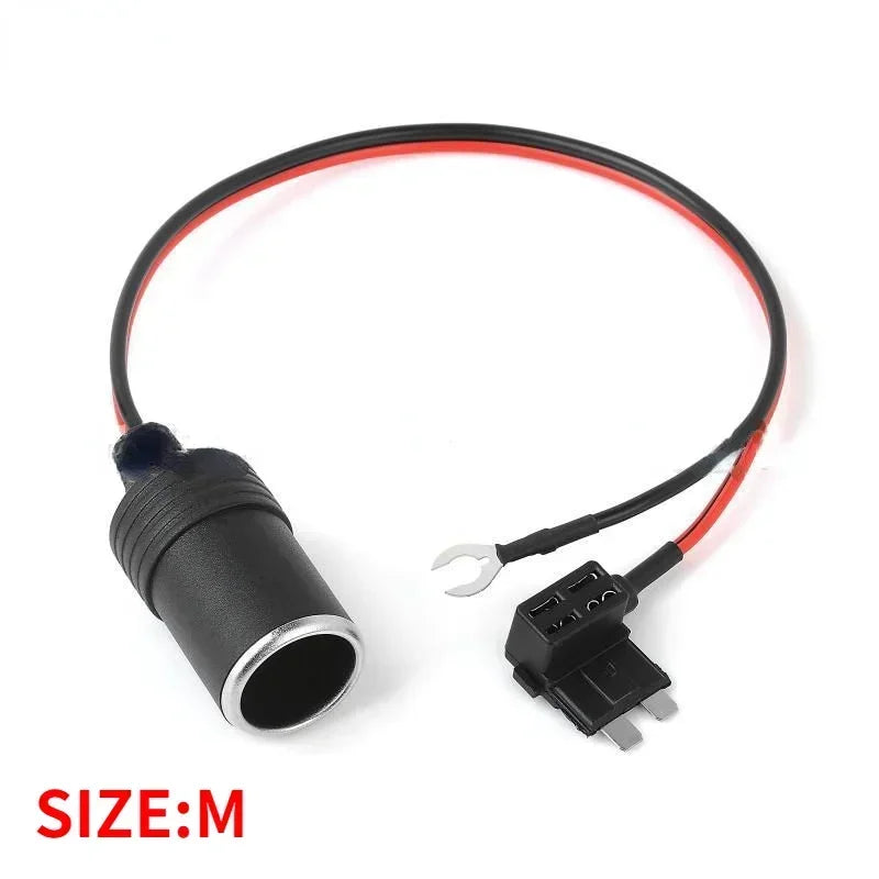 Pure Copper Car Cigarette Lighter Charger Cable Female Socket Plug Connector Adapter Cable Fuse Qme M