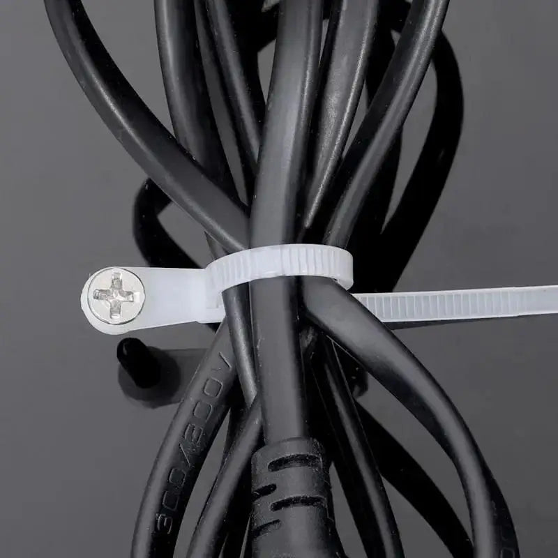 Self-locking Cord Ties Straps Fastening Loop Office Organizer Screw Qme