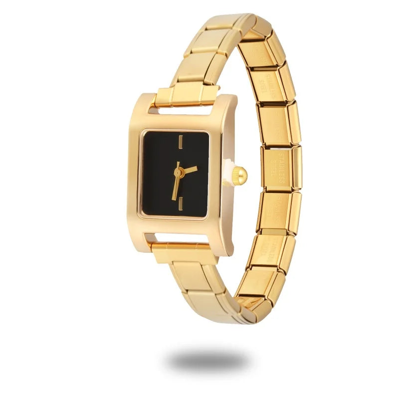 Fashion Women's Stainless Steel Square Triangle DIY Watch Bracelet