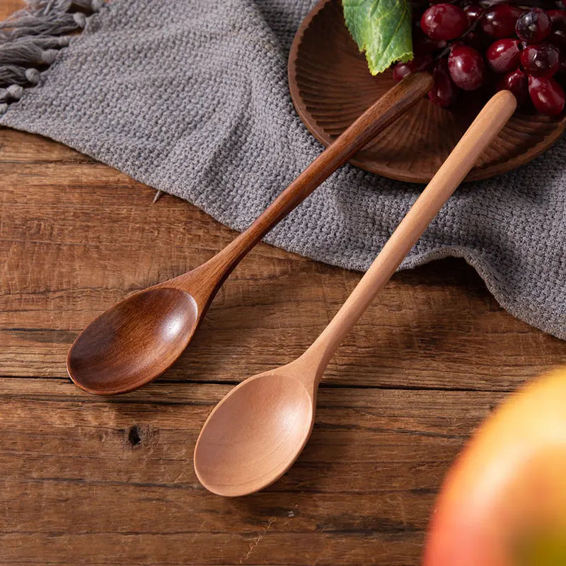 Wooden Spoon Tableware Kitchen Cooking Utensil Tools Soup Tea Spoon Catering Cooking Tool Coffee Soup Teaspoon Honey Spoon Qme