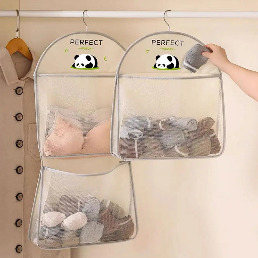 Large Capacity Storage Net, Dormitory Wardrobe, Socks Underwear Hanging Bag, Multilayer Breathable Mesh Pocket Door Storage Bag Qme