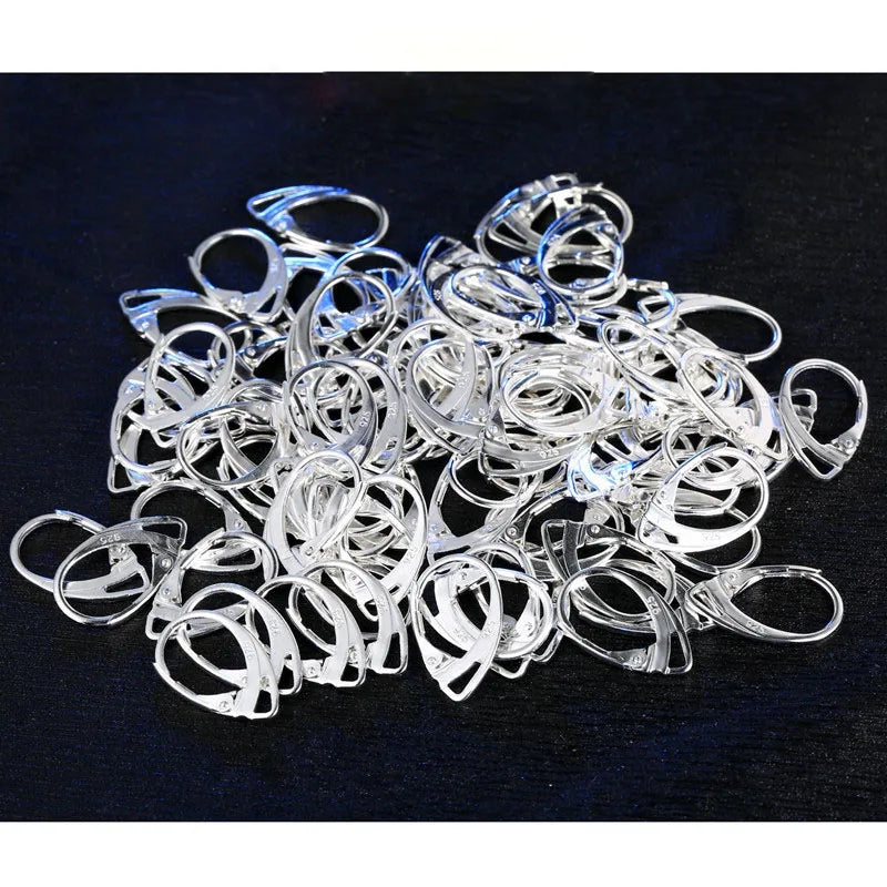 DIY Fashion Jewelry Accessories 925 Sterling Silver Color Earring Findings High Quality 10pairs Ear Hook Unit 20pcs Wholesale Qme