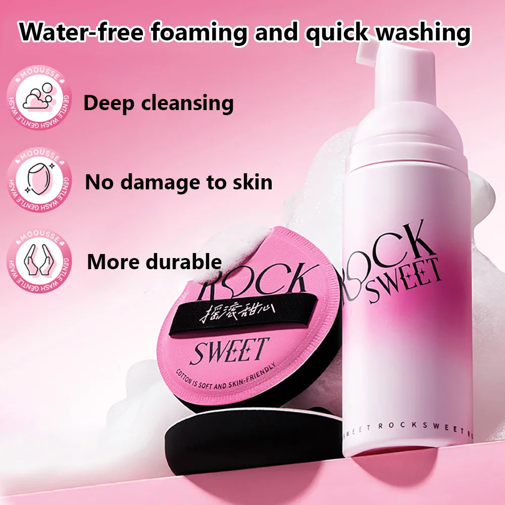 Rock Sweet Powder Puff Cleaning Mousse Beauty Egg Makeup Brush Qme