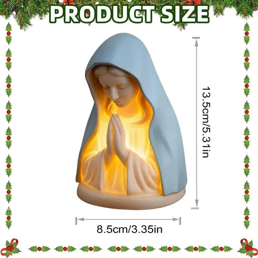 Blessed Mother Mary Night Light Warm Lighting Figure Craft Catholic Night Light for Home House Birthday Nursery College Room Qme A