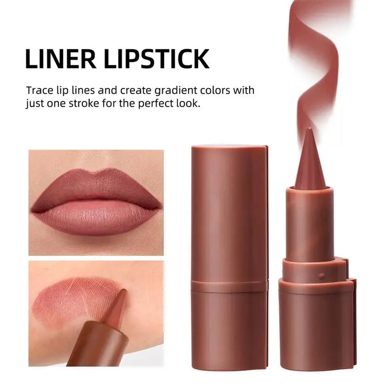 Pointed Lip Liner Slim Pencil Nude Brown Lipstick Matte Smooth Qme