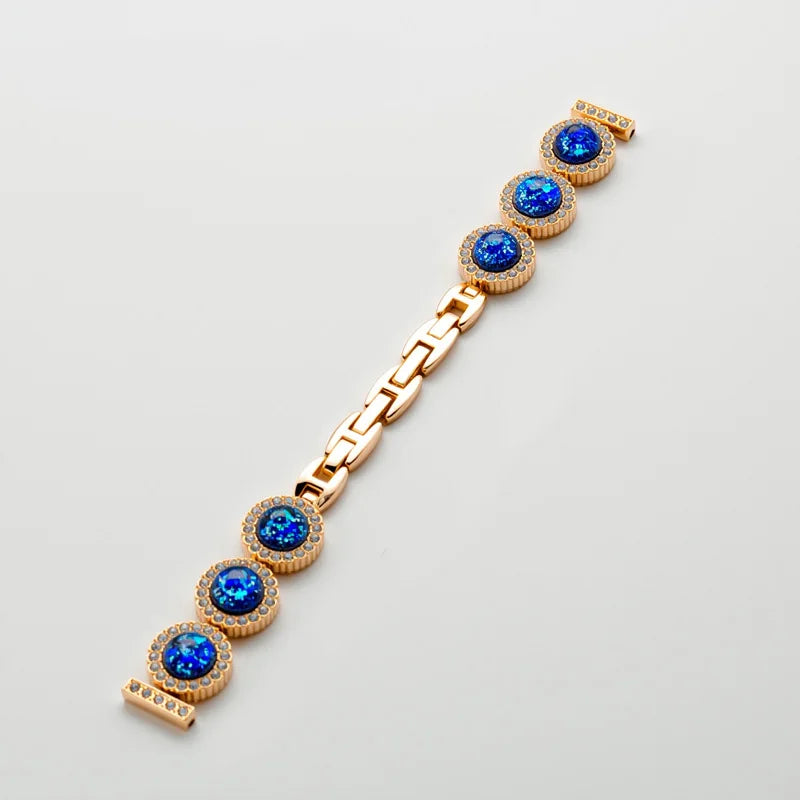 Sparkling Diamond Metal Watch Band For Apple iWatch Series 9 8 7 SE Luxury Jewelry Chain Wrist Strap Replacement Qme Champagne Blue 42-44-45-49mm
