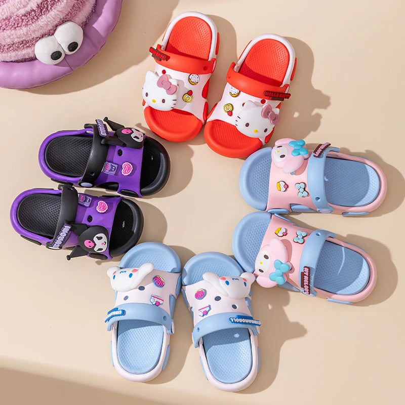 Hello Kitty Kuromi Cartoon Flip-flops Cute Non-slip Students Melody Qme