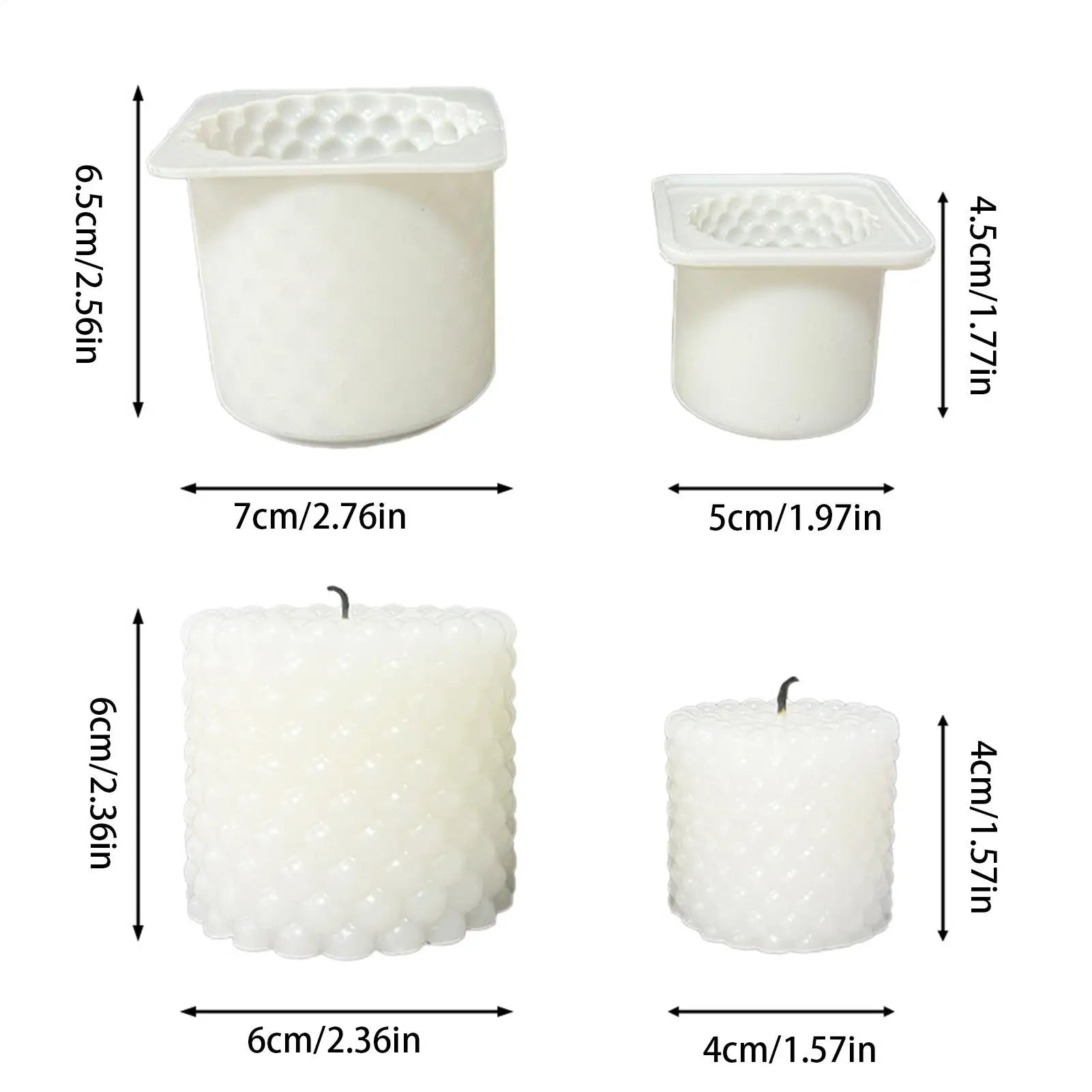 Candle Molds Silicone 2 Pieces Non-Stick Crafting Tools Modern Candle Making Silicone Molds For Wax Plaster Soap Resin Casting Qme