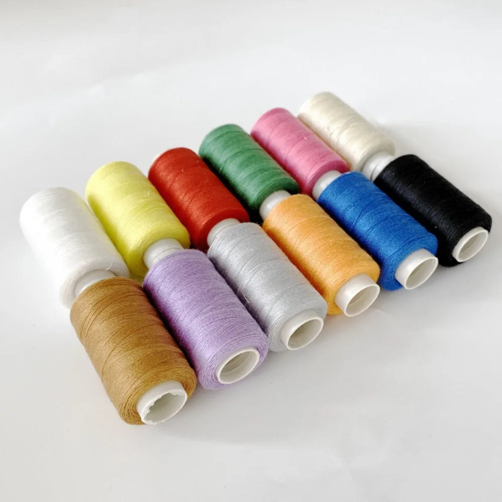 12 Colors Sewing Thread Set, 350m/Spool， For Hand & Machine Sewing, Multi-Color Thread Kit For Clothing Repair, DIY Crafts Qme