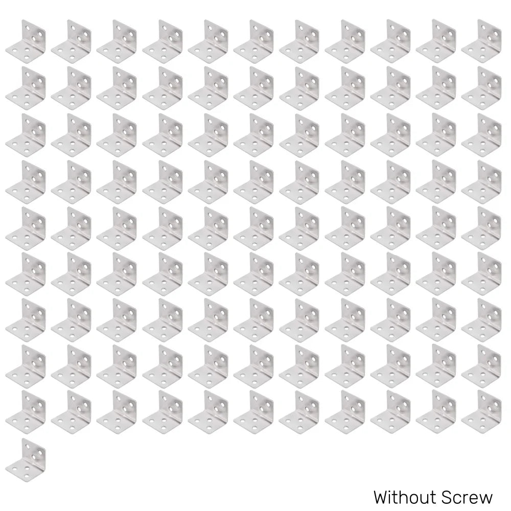 100-10PCS Stainless Steel L-shaped Bracket Furniture Layer Board 90° Fixed Right Angle Bracket Trapezoidal Layer Board Connector Qme 100pcs
