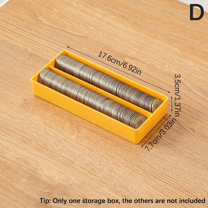 Coin Storage Collection Boxes Holder Transparent Plastic Case Qme D