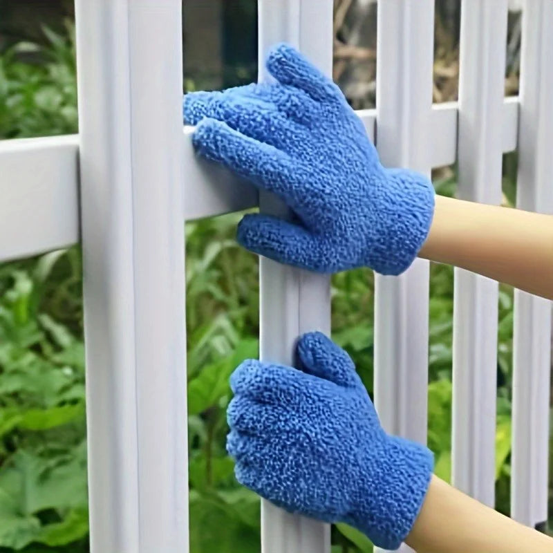 [Dusting Gloves] 1 Pair of Microfiber Dusting Gloves: Perfect for Cleaning Plants, Blinds, Lamps, and Hard-to-Reach Corners Qme