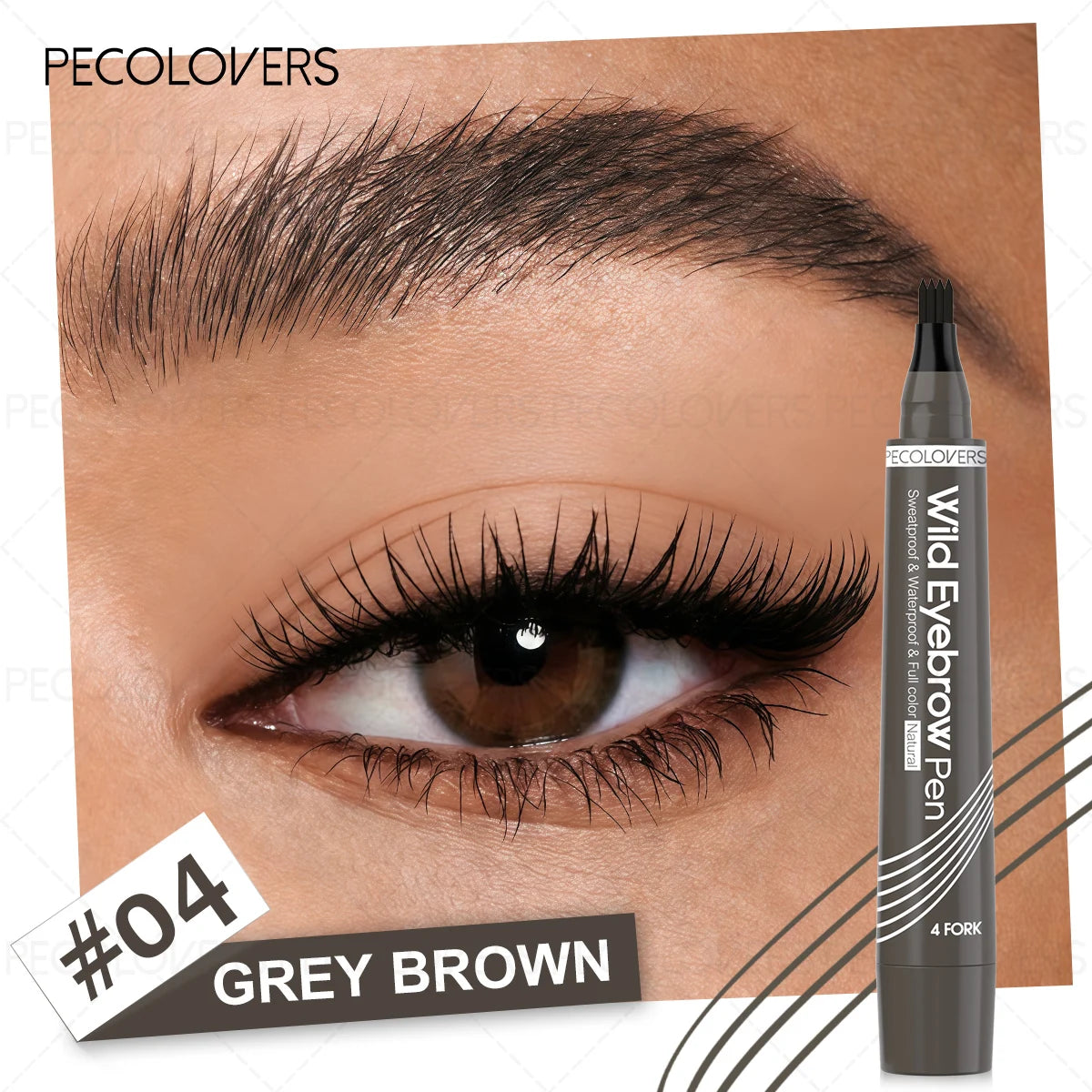 Perfect Four-pronged Liquid Eyebrow Pencil Natural 3D Look Qme 04
