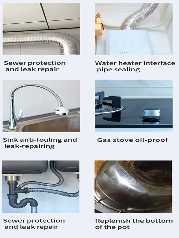 1Roll High Temperature Resistant Aluminum Foil Tape, Waterproof and Oil-proof, Flame-retardant and Sun-proof, Hand-tearable Qme