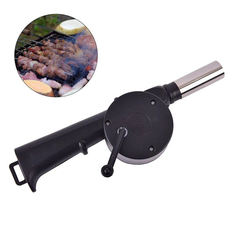 Blower Fire Camping BBQ Air Fan Barbecue Outdoor Cooking Picnic Grill Starter. Qme