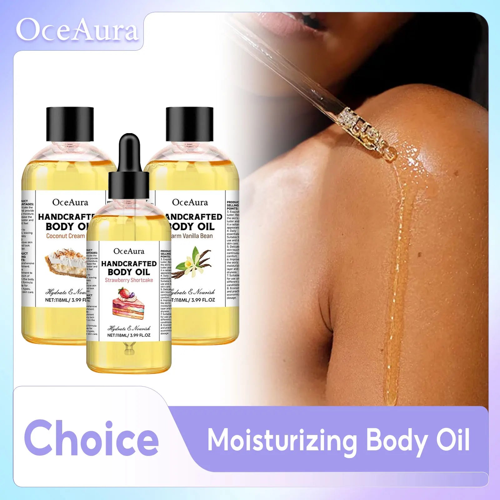 OceAura Body Serum Oil Dry Relief Moisturizing Peeling Improves Dullness Soft Smooth Brighten Skin Massage Essential Oil for Spa Qme