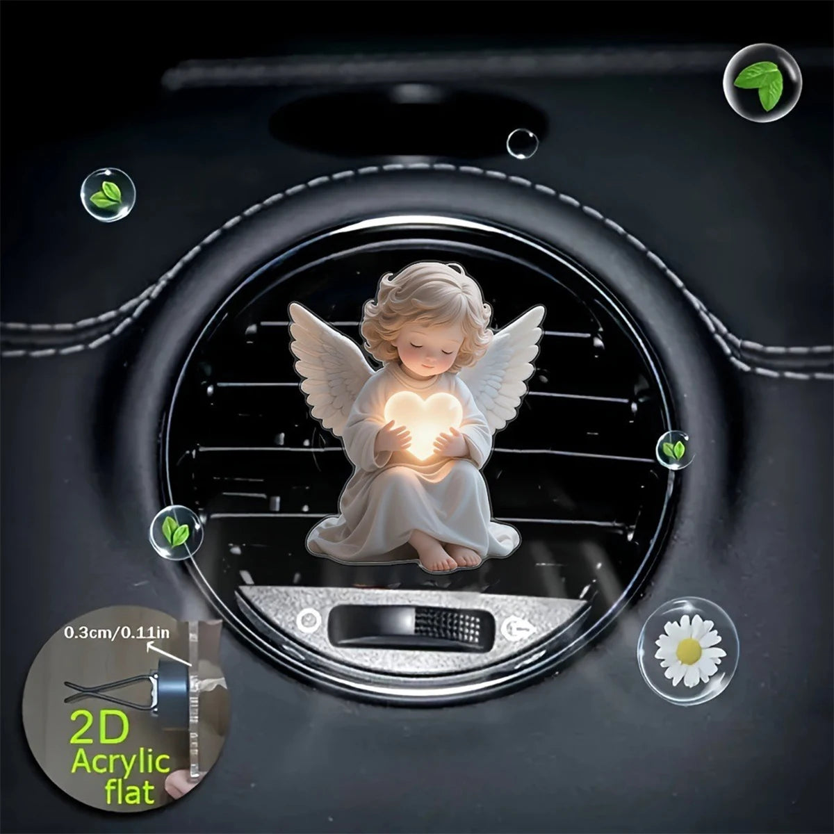 Angel Shaped Car Vent Clip Decoration Women's Accessories Qme Gold