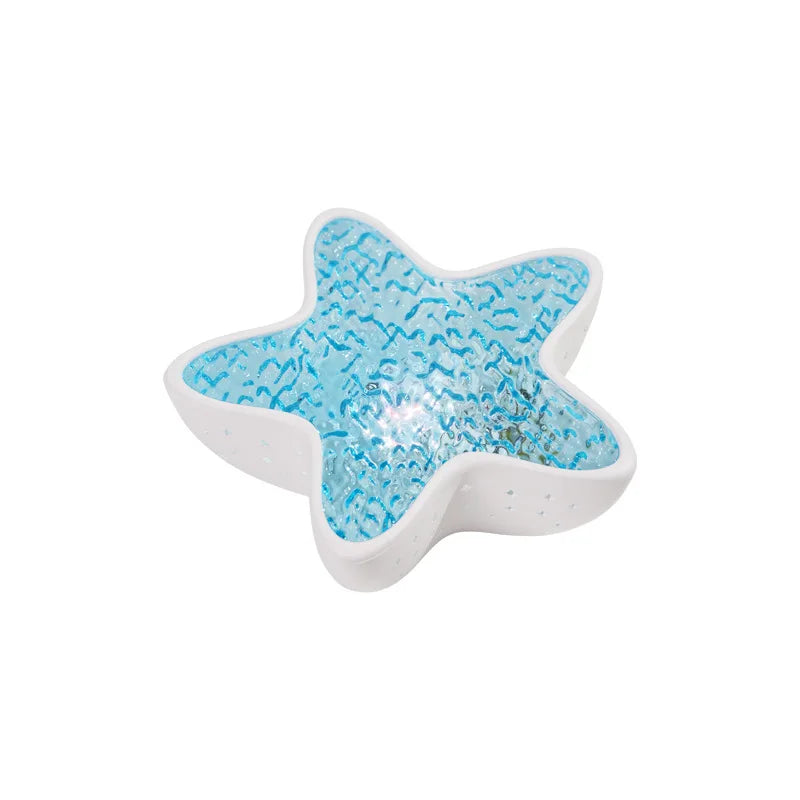 Starfish Projection Lamp Ocean Blue Ripple Night Light Romantic Qme
