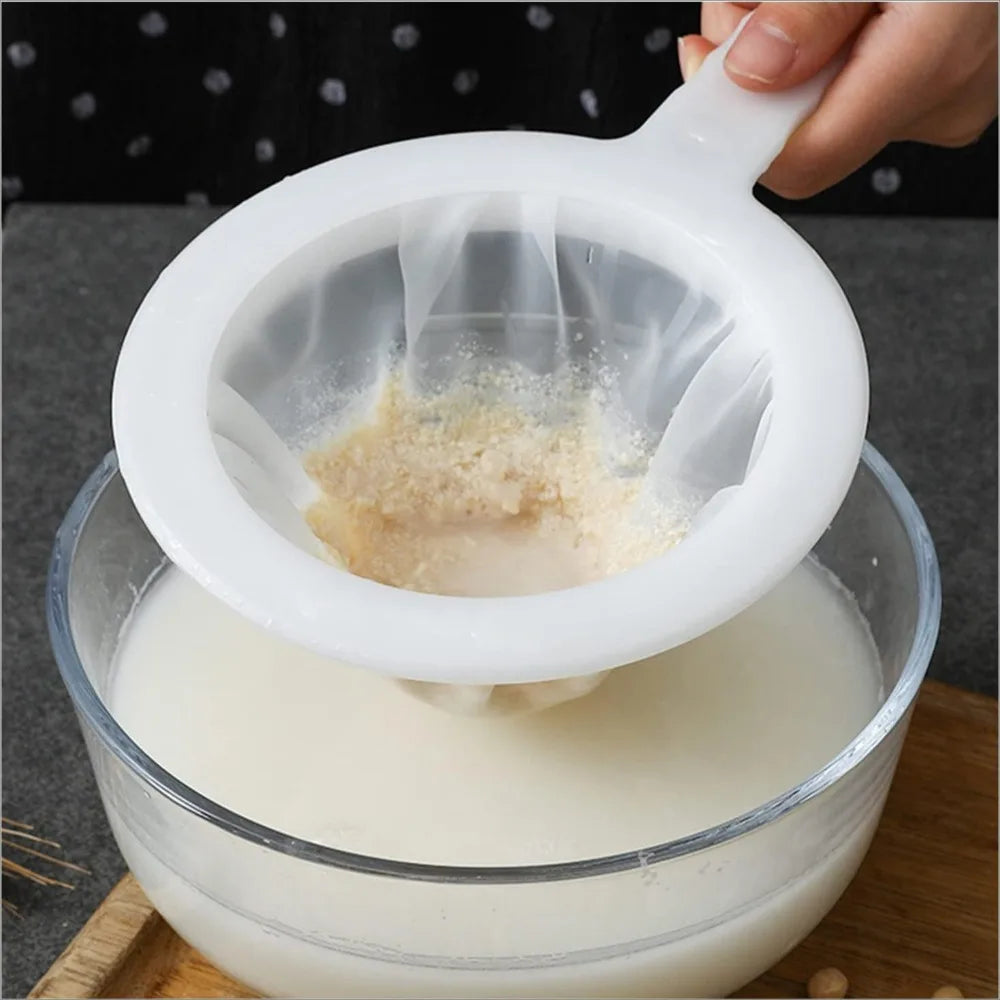 100/200/400 Mesh Ultra Fine Filter Mesh Strainer Spoon Sieve Washable High Density Nylon Screening Colander for Coffee Yogurt Qme