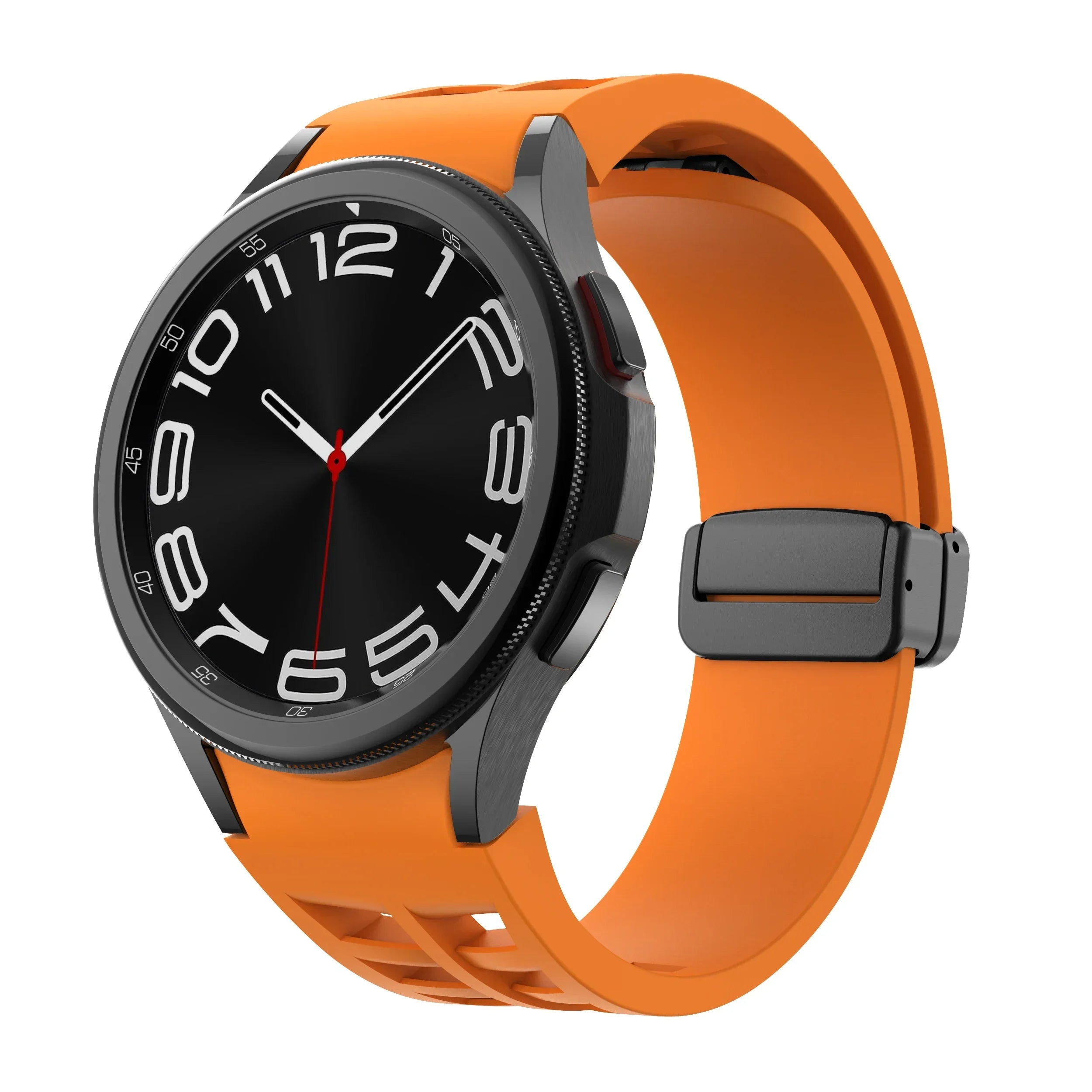 Magnetic Silicone Band for Samsung Galaxy Watch 6 Classic 43 47mm 4 42 46mm 5 Pro 45mm No Gaps Loop Strap for 4/5/6/7 40 44mm Qme