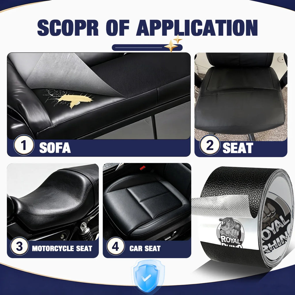 Self-Adhesive Leather Repair Patch Tape DIY Sofa Moto Car Seat Bag Home Repair - Universal Fix for Scratches Tears Holes Qme