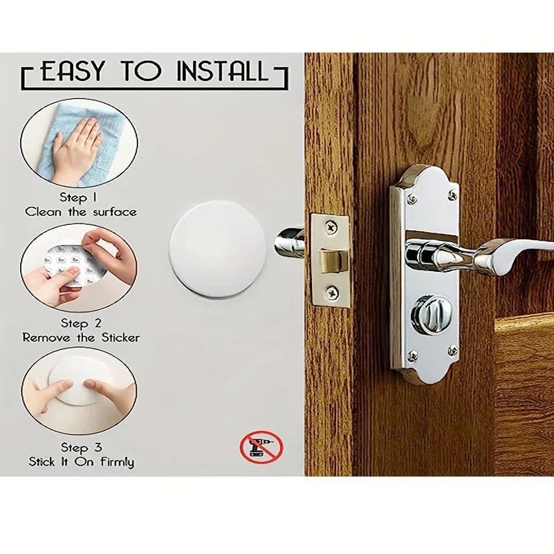 Door Stops for Wall with Strong Back Adhesive - Quiet And Shock Absorbent Soft Plastic Wall Protectors from Door Knobs Qme