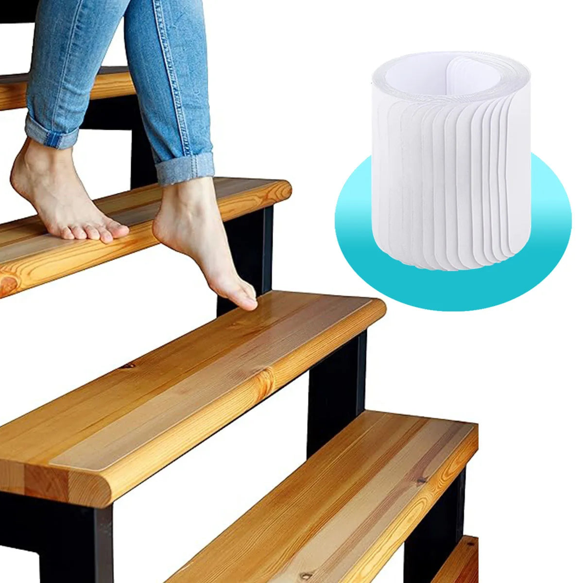 Clear Anti Slip Tape Waterproof, Non-Slip Stair Treads Tape Traction, Boat, Stairs, Transparent, Soft, Comfortable for Bare feet Qme