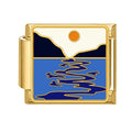 2025 Women Fashion Heart Taichi Blue Sea Scenery Moon Flower Night Sky Italian Charms Fit 9mm Stainless Steel Bracelet Jewelry Qme Style 3