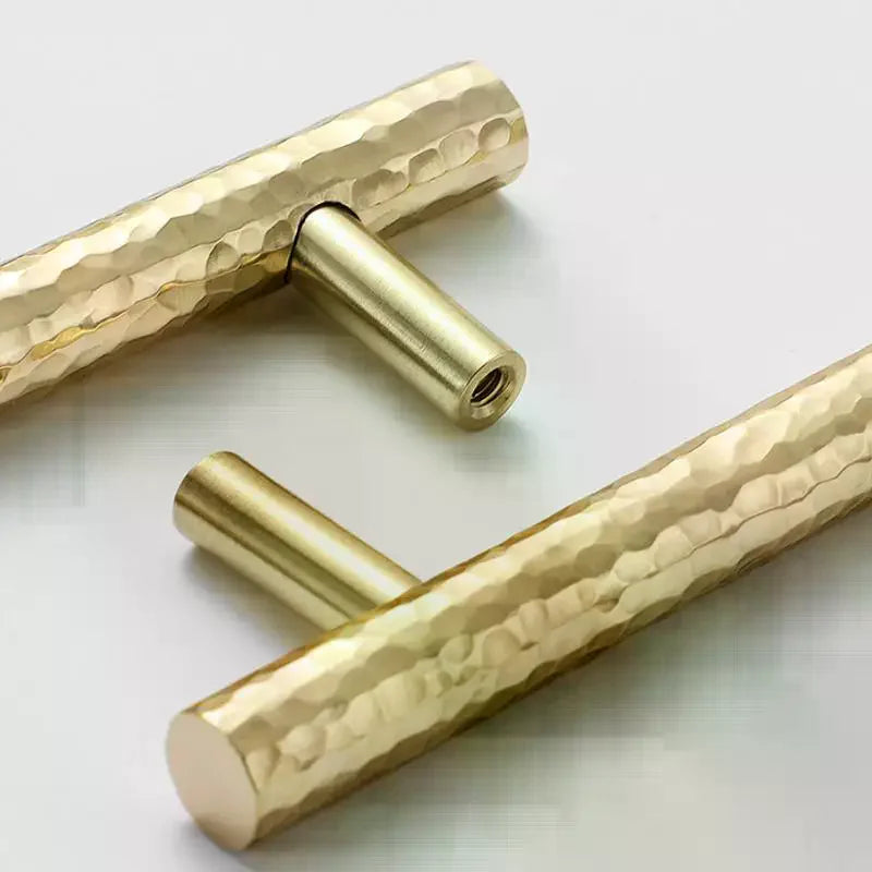 Drawer Hammer Pattern Pull Handle For Cabinet Single-hole Pull Handles For Wardrobe Handle Brass Copper Pulls Qme