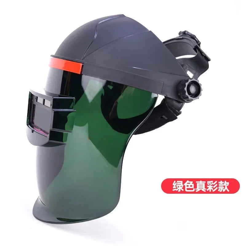Adjustable Safety Face Welding Helmet Welder Mask Resistant for All Welding Applications Plastic Welder Glasses Qme Green True Color
