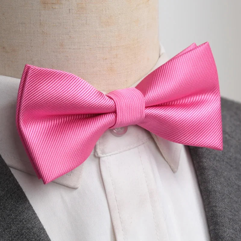 Classic Black Men Bow Ties Fashion Polyester Bowtie Woven Dot Checked Stripped Butterfly Wedding Dress Mens Formal Dog Butterfly Qme A35