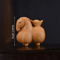 Handcrafted Wooden Horse Ornament Carved Design Chinese Zodiac Horse Statue Home Office Car Desk Decor 2026 New Year Qme 1pc