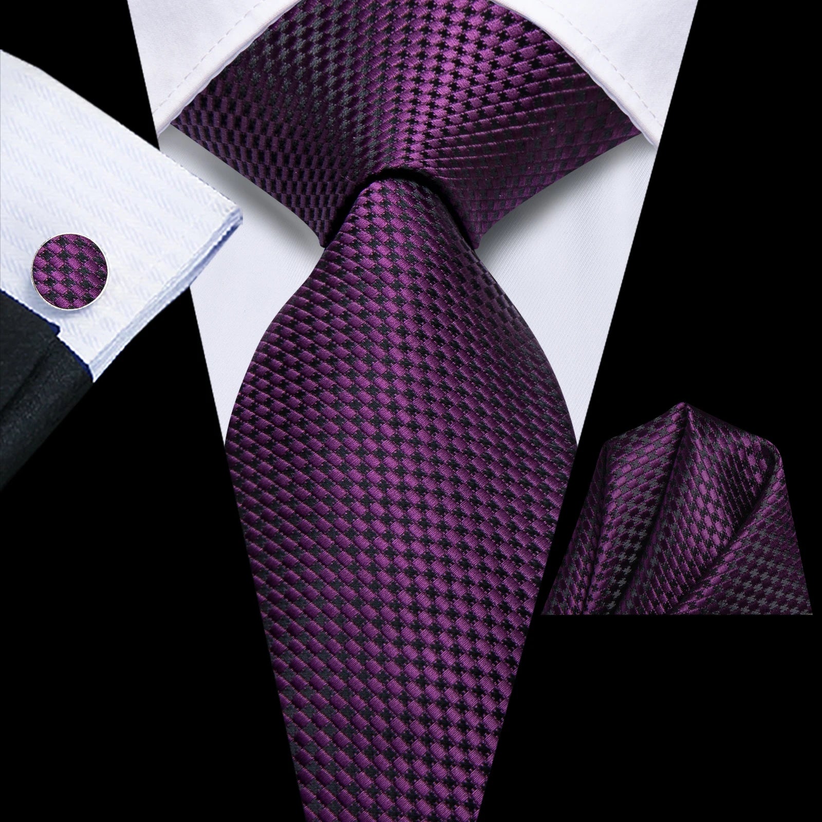 Hi-tie Pink Black Blure Beige Purple Tie Men Groom Wedding Necktie Qme HT-N-0076