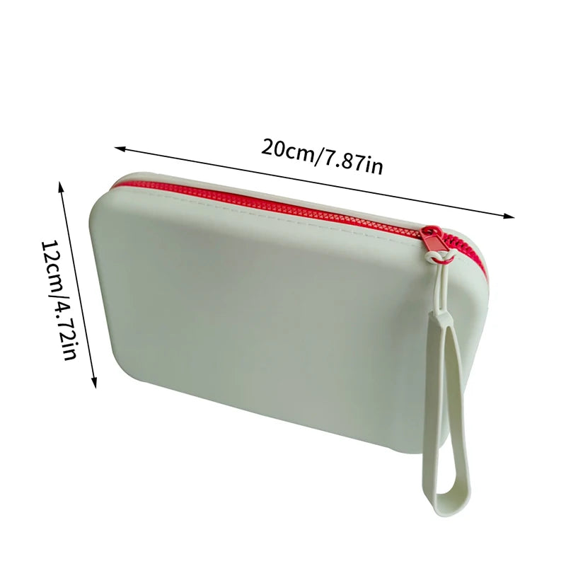 Portable Cosmetic Waterproof Organizer Square Silicone Storage Bag Qme