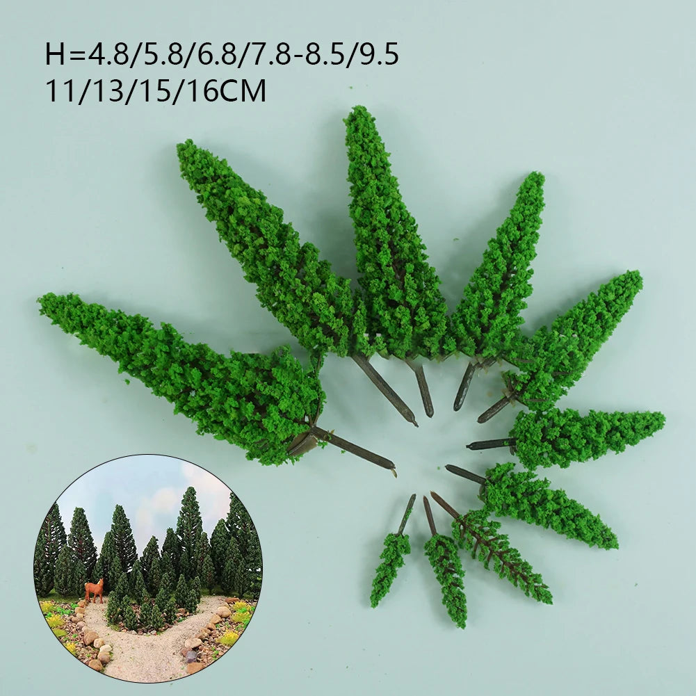Train Artificial Miniature Tree Plastic Model Scenery Railroad Qme