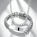 Wholesale 925 Sterling Silver Classic 10MM Figaro Chain Domineering Men's Necklace Bracelet Fashion Jewelry Set Couple Gifts Qme Necklace Bracelets 60cm and 20cm