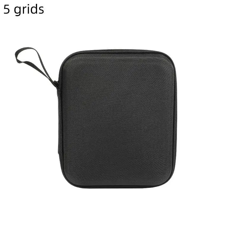 4/5/6/7/8 Compartments Adjustable Glasses Organizer Black Eyewear Case with Sturdy Dividers, Travel Sunglasses Storage Box Qme 5grids A