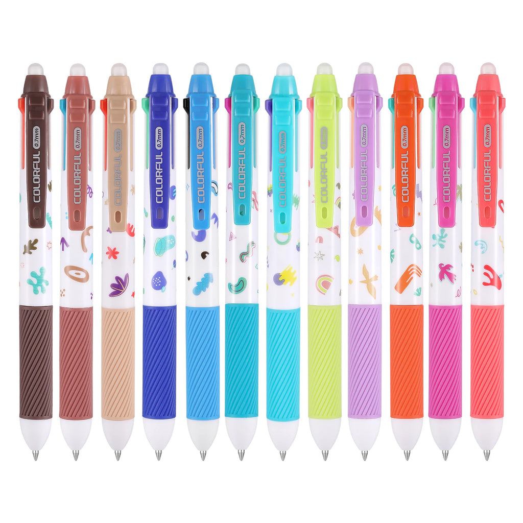 12 Large-Capacity Erasable Gel Pens/ 36-Color , Highlighting & Doodle Pens for Students' Error Notes Qme 12 pens