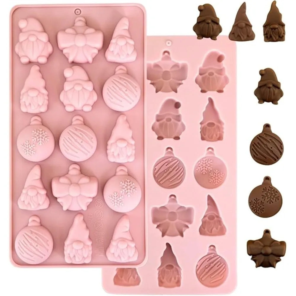 Christmas Silicone Mold Cake Chocolate Candy Maker Snowflake Tree Qme