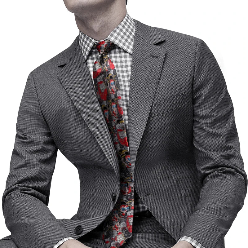 Fun Printing Men's Business Tie Tattoo Pattern Personality Unisex Qme