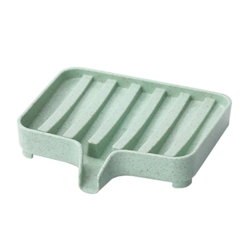 Useful Silicone Soap Dish Bathroom Self Draining Bar Holder Kitchen Qme Green