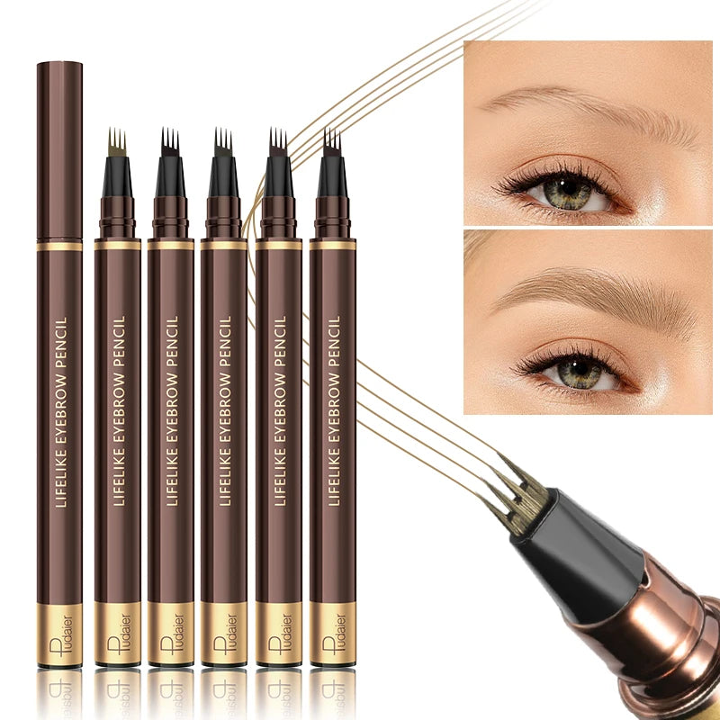 Liquid Four-pronged Eyebrow Pencil Extremely Fine Long-lasting Qme