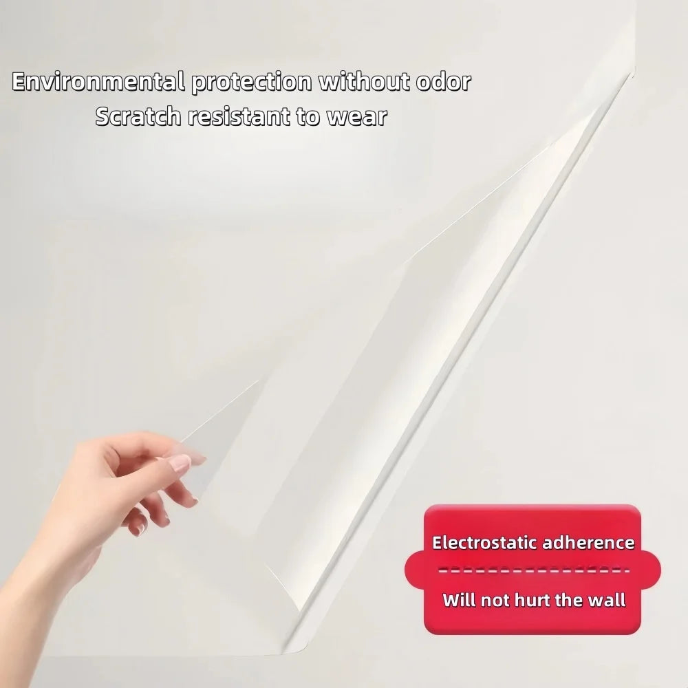 2/3/5/10M Electrostatic Wall Protective Film Clear Absorption Wall Protector Static Cling Stickers For Kitchen Home Office Decor Qme